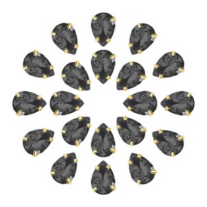 Unique Bargains Glass Craft Embellishments Flat Back Four Claws Teardrop Gems 20 Pcs - 1 of 4