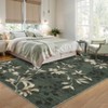Washable Floral Leaf Print Area Rug for Living Room Bedroom, Large Non Slip Floor Carpet for Kitchen Dining Room - 4 of 4