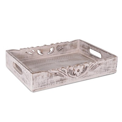 Orchid Small Rustic White Tray