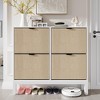 4-Drawer Shoe Cabinet - Adjustable Shelves Holds 24-28 Pairs, Space-Saving Narrow Design for Entryway/Hallway - 2 of 4