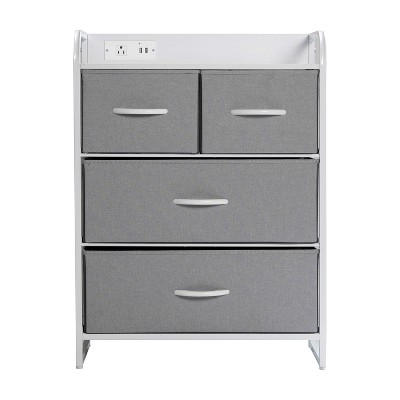 gray drawers/white frame