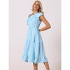Allegra K Women's Summer One Shoulder Ruffle Neck Casual Flowy A-Line Tiered Sundresses - 3 of 4