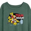 Women's - Disney - Firefighter Mickey & Friends Lightweight French Terry Wide Neck Long Sleeve Shirt - 2 of 4
