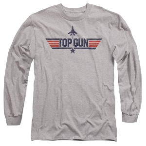 Men’s Top Gun Logo Grey Long Sleeve T-Shirt - 1 of 4