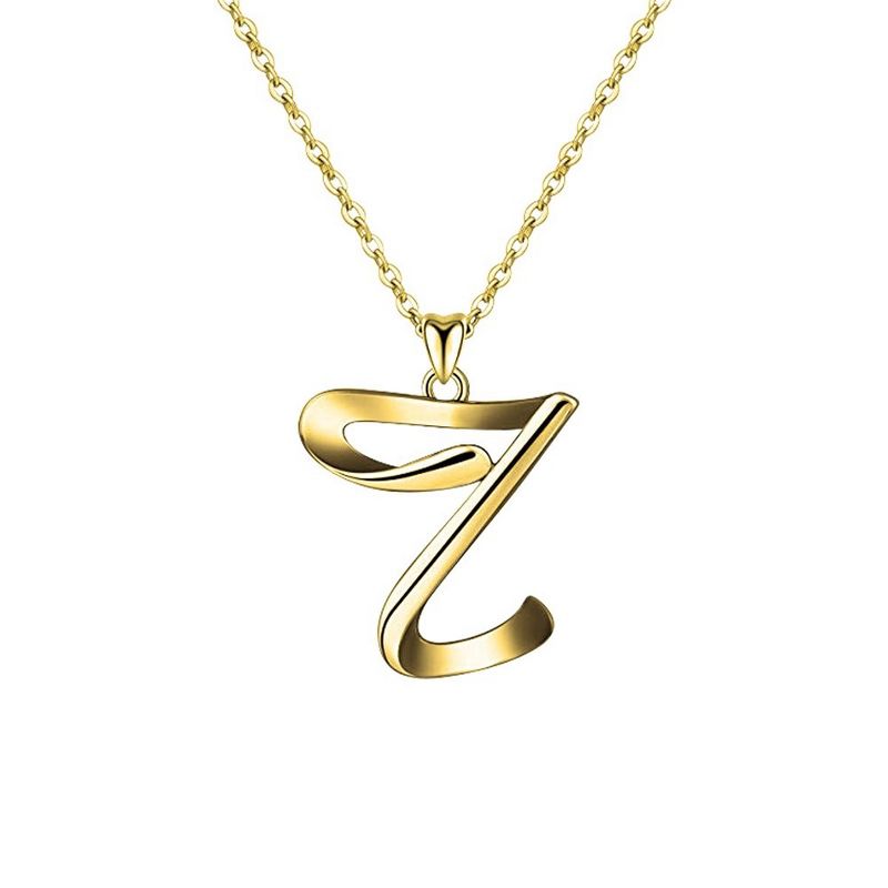 Elegant personalized touch: Stylish 14K Gold plated initial necklace. Adds sophistication and meaning to your look., 1 of 3