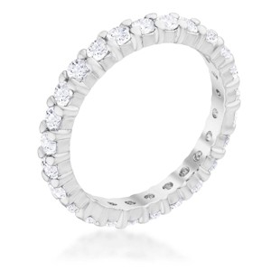 Slickblue Women's Eternity Band with Round Cut 0.98 Ct. CZ, Goldtone or Silvertone, 2.4mm Width, Size 5-10 - 1 of 4