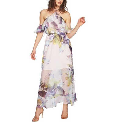 CeCe Womens Halter Tie Cold Shoulder Dress