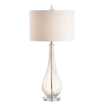 32.75" Glass/Crystal Dew Drop Table Lamp (Includes LED Light Bulb) Beige - JONATHAN Y