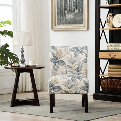 CENGHU Contemporary Accent Chair, English Letter Print Fabric Living Room Chair, Armless Chair for Living Space, Living room, Bedroom