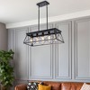 31.5" Industrial Kitchen Island Chandelier, 5-Light Metal Pendant Fixture with Adjustable Height for Dining Room, Foyer, or Bar Lighting - 2 of 4