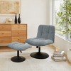 Art Leon Leisure Linen Fabric Swivel Accent Chair with Ottoman, Wood and Metal Frame - 4 of 4