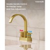 YAWWALK 4 in. Centerset High Arc Bathroom Faucet with Waterfall Spout, Double Handle - 4 of 4