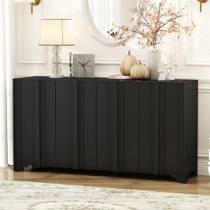 KTMBDW Buffet Luxurious Cabinet, 60'' Coffee Bar with Storage, Buffet with 4 Doors, Sideboard Buffet Cabinet for Dinning Room & Living Room - 1 of 4