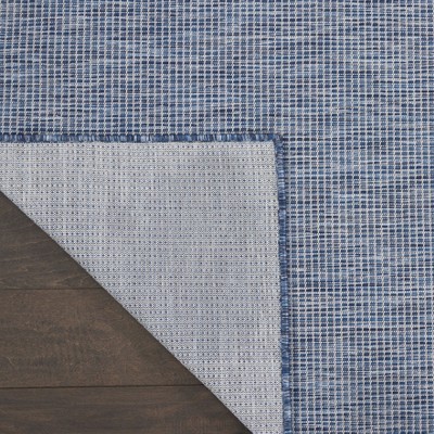 Navy Blue Flat Woven Rectangular Synthetic Rug, 4' x 6'