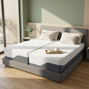 Dyonery 12-14 Inch Twin XL Memory Foam Mattress, Firm Cooling Gel Green Tea Bed in a Box, Fiberglass-Free Cover, Pressure Relief Support - 1 of 4