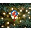 HomeRoots Ice Skating Santa Hand Painted Mouth Blown Glass Ornament - 2 of 4