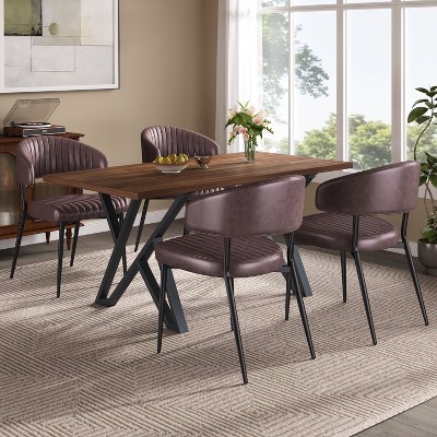 Christopher Knight Home Reuben 5 Pieces Comtemporay Faux Leather Dining Set