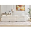 GDFStudio Arvik 140" Modern 4-Seater Boucle Upholstered L-Shaped Sectional Sofa with 4 Pillows - 4 of 4