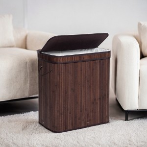 Laundry Basket with Lid Bamboo Laundry Storage, Removable Machine Washable Laundry Hamper with Handles, 26.4 Gallons, for Laundry Room - 1 of 4