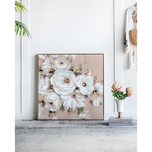 Gulches 36" Square Framed Flower Canvas Print - Elegant Home Decor for Any Room - 1 of 4