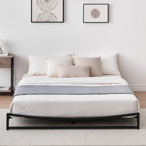 Homhougo Queen Bed Frame, 6 Inch Heavy Duty Metal Queen Size Platform Bed Frame Black - 1 of 4