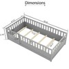 CAVINAS Twin Size Floor Bed with Super High Security Barrier and Door, Wooden Children's Floor Bed Frame - 4 of 4