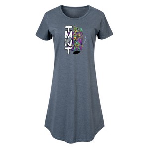 Women's - Teenage Mutant Ninja Turtles - Donatello, Raphael, Leonardo, & Michelangelo Graphic T-shirt Dress - 1 of 4