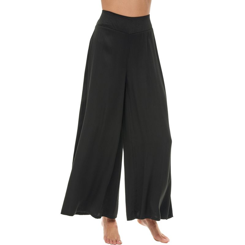 Womens Wide Leg Palazzo Lounge Pants Lightweight Loose Comfy Casual Pajama Pants, 1 of 6