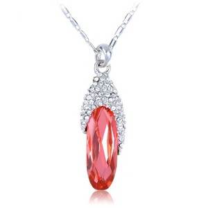 Anna-Kaci Women's Silver Tone Necklace with Iridescent Crystal Cluster Pendant, Adjustable Chain, Sparkling and Unique Design - White - 1 of 4