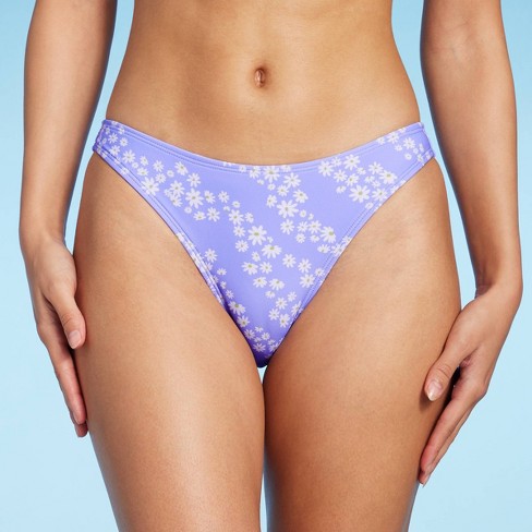 Women's High Waist High Leg Cheeky Bikini Bottom - Wild Fable™ Purple X