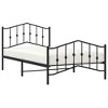 vidaXL Twin XL Metal Bed Frame with Headboard & Footboard, Sturdy Steel,  Black, No Mattress - 2 of 4