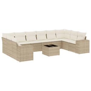 vidaXL Garden Sofa Set Beige and cream white - 1 of 4