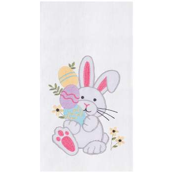 C&F Home Easter Bunny Egg Hunt Embroidered Cotton Flour Sack Kitchen Towel