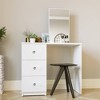 Aditi Makeup Vanity White - Boahaus: Elegant Desk with 3 Drawers & Unlit Mirror - 4 of 4