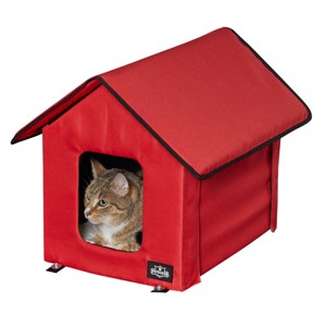 Heated Cat House - Double-Door Cat Bed with Zippered Roof, Pet Heating Pad, Cover - For Garage, Porch, Barn, or Basement by PETMAKER - 1 of 4