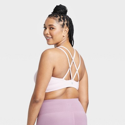 Women's Low Support Strappy Long Line Bra - All in Motion™ Lilac M