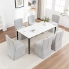 SEVOBAL Dining Chairs Set of 2 Modern Linen Upholstered Armless Chairs with Padded Seat and Iron Legs for Kitchen, Gray, 20.47"*20.47"*33.86" - 3 of 4