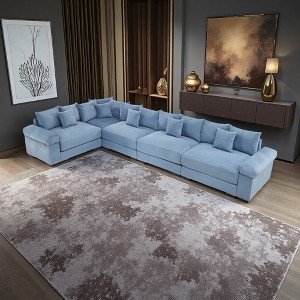 154.6" Corduroy Cloud L-Shaped Modular Sectional Sofa with Thick Cushions & Wide Armrests - 1 of 4