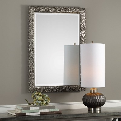 Evelina Rectangular Silver Leaf Wood Wall Mirror