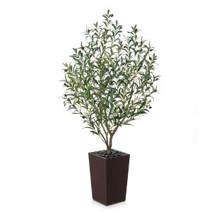 DR.Planzen 72" Artificial Olive Tree - 6FT UV Resistant Fake Plant with 15.7" Tall Planter Planter for Indoor House Plants & Tall Floor Decor - 1 of 4
