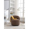 360° Swivel Accent Armchair, Barrel Chair With Black Powder Coating Metal Base-ModernLuxe - 2 of 4