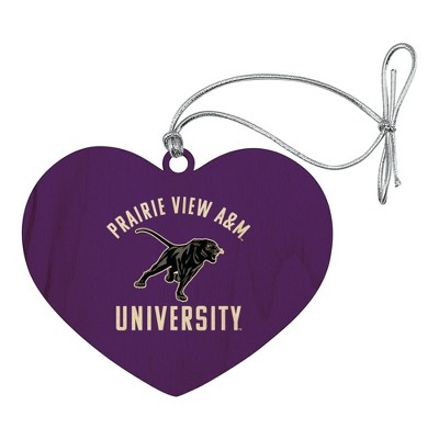 Prairie View A&M Panthers Logo Heart Love Wood Christmas Tree Holiday Ornament