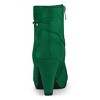 Allegra K Women's Slip-on Zip Round Toe Heel Ankle Boots - 4 of 4