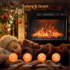ROVSUN 26" Electric Fireplace Inserts with APP & Remote Control, 1400W Recessed Stove Heater with Timer, 6 Flame Color, 5 Brightness for Home Indoor - 4 of 4