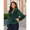 Seta T Women's Fashion Long Sleeve Faux Fur Fluffy Notch Lapel Cropped Jacket - 2 of 4