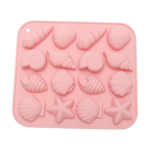 Unique Bargains Candy Making Moulds 16-Cavity Seashell Starfish Marine Candy Mould Hand Wash 6.97"x6.22"x0.67" 1 Pc - 1 of 4