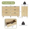 LuxenHome Mid-Century Modern Oak Finish Horizontal 6-Drawer Dresser Brown - 3 of 4