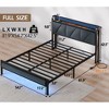Furnulem Upholstered Bed Frame with LED Lights, Headboard with Charging Station and USB Port, Metal Platform Bed Frame Support, No Box Spring Needed - 4 of 4