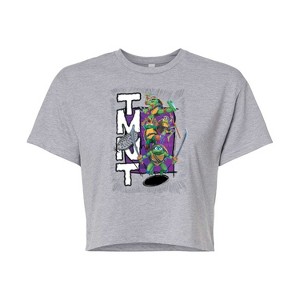 Women's - Teenage Mutant Ninja Turtles - Donatello, Raphael, Leonardo, & Michelangelo Cropped Graphic T-Shirt - 1 of 4