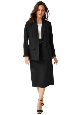 Allegra K Women's Long Sleeve Blazer And Pencil Skirt Suit Set 2